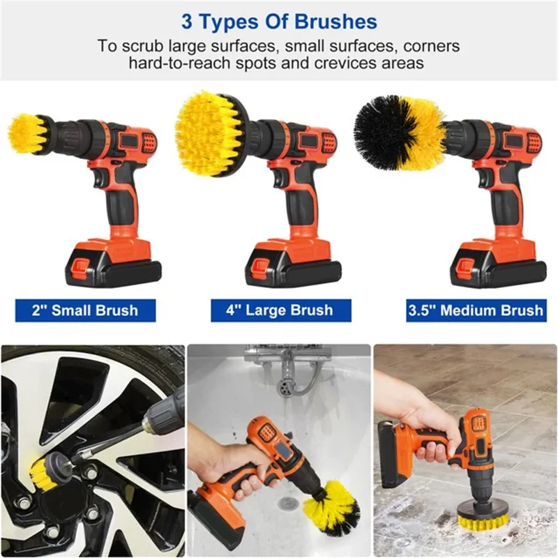Power Tools List - 3 Parça/Set Güçlü Matkap Fırça Seti
