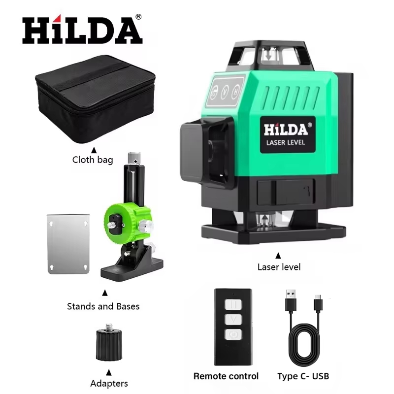 Power Tools Green - HILDA Süper Güçlü Yeşil Lazer Seviyesi