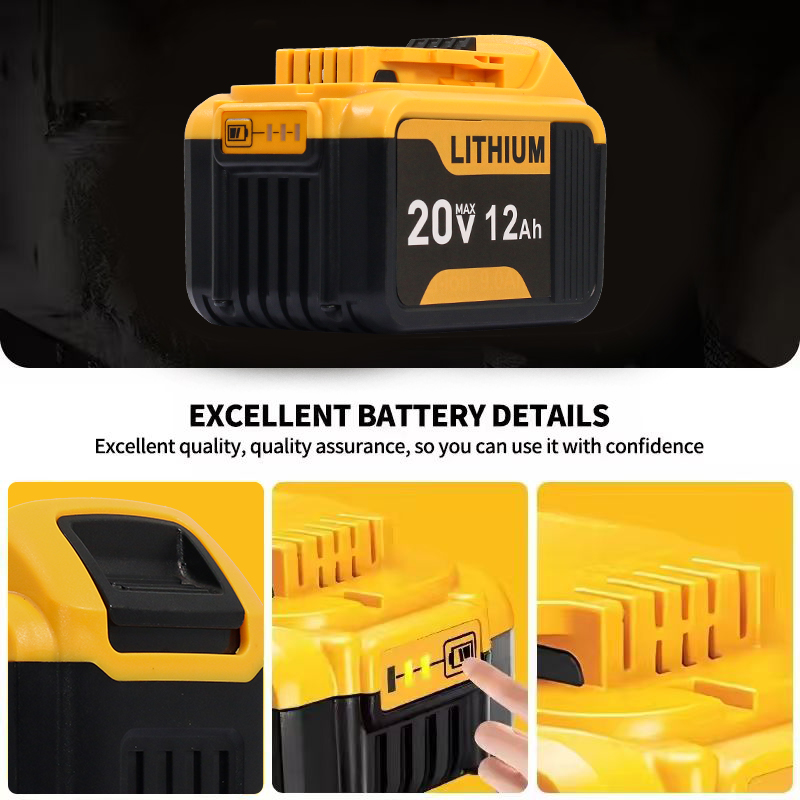 12.0Ah Pil Değişimi DEWALT 20V - Power Tools Yellow And Black incelemesi ve fiyatı