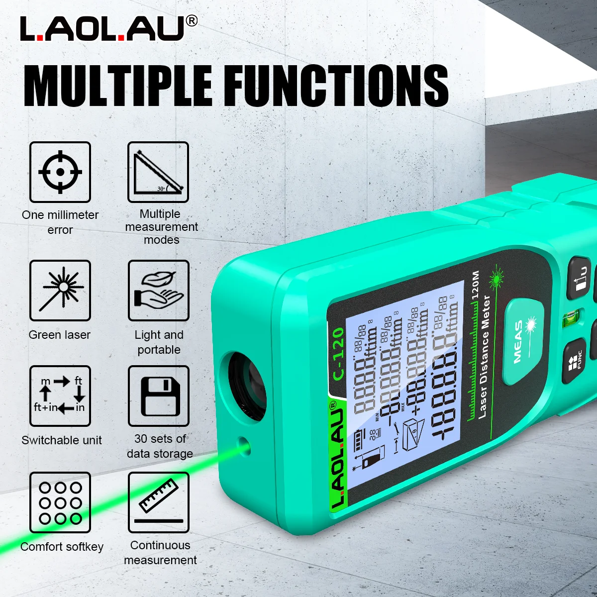 LAOLAU Dijital Lazer Mesafe Öl - Power Tools Green incelemesi ve fiyatı