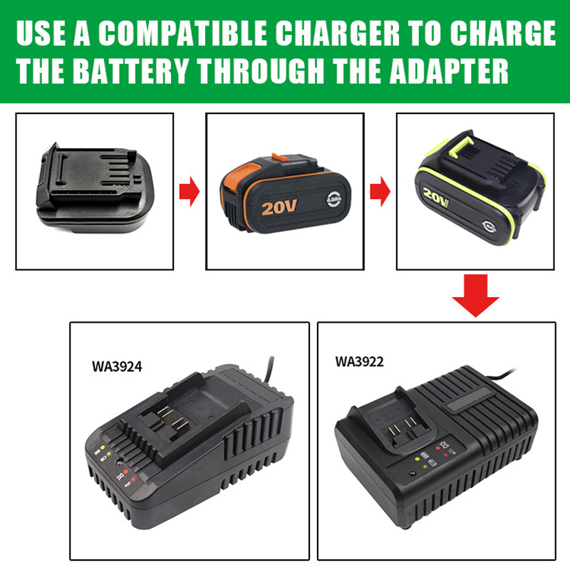 Worx için pil adaptörü dönüştü - Power Tools Green incelemesi ve fiyatı