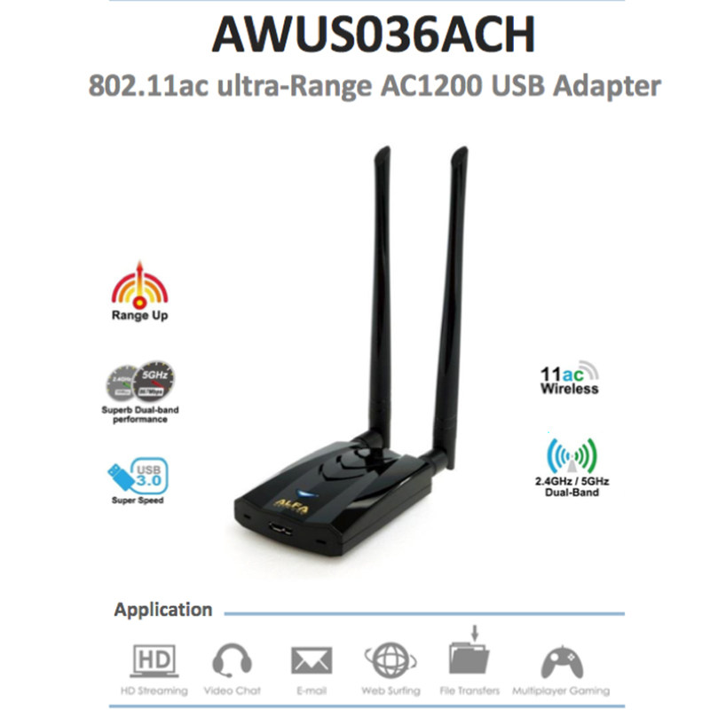 Yeni ALFA AWUS036ACH, RTL8812A - Power Tools For Linux incelemesi ve fiyatı