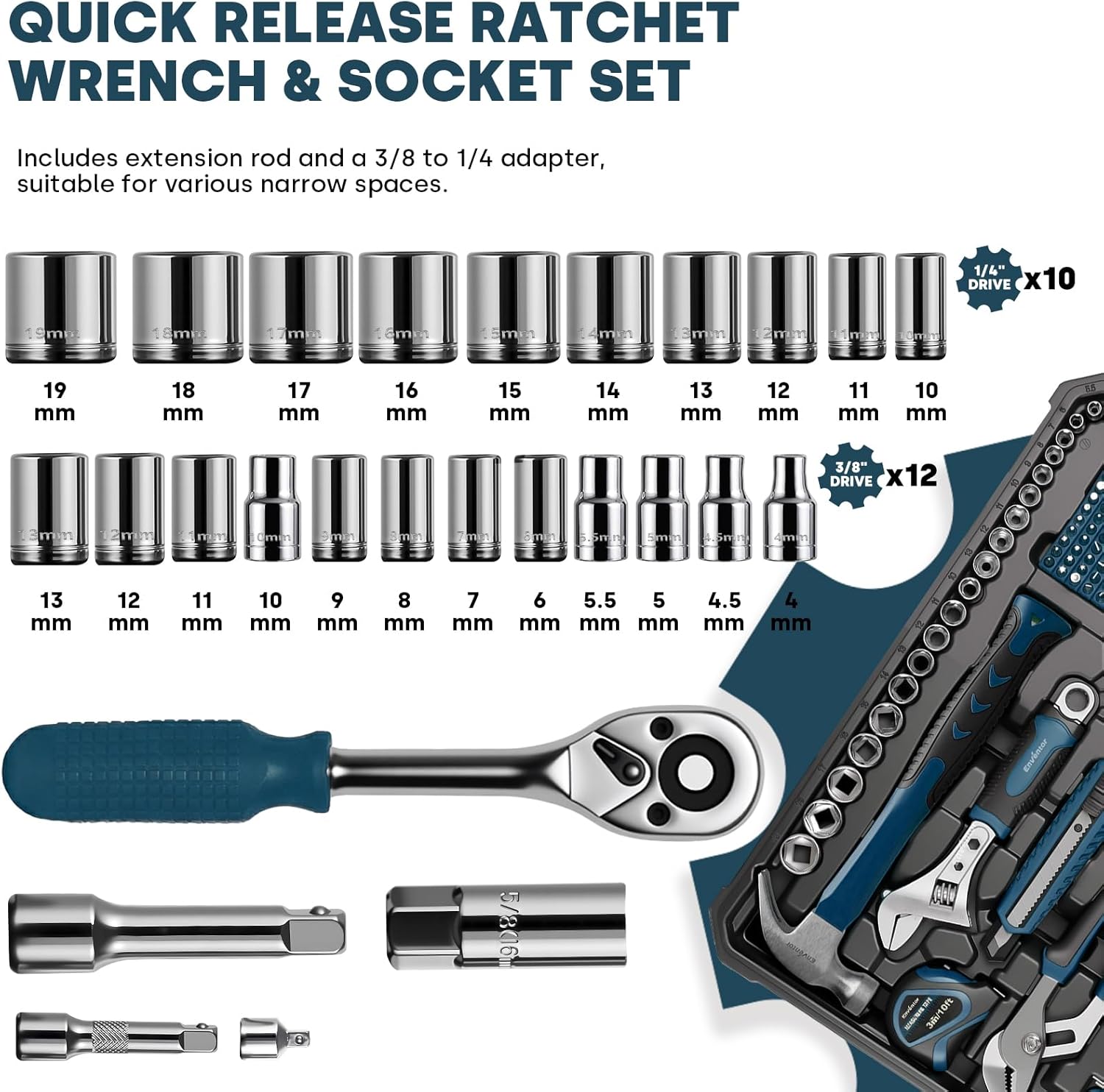 Enventor Alet Seti, 220 Parçal - Power Tools Catalogue incelemesi ve fiyatı
